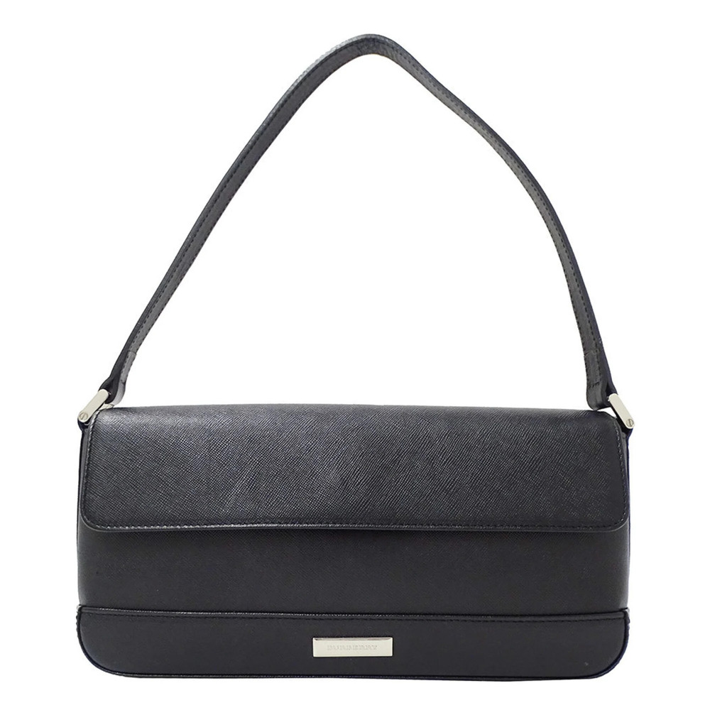 Burberry handbag for women, brand name shoulder bag, leather, black, one-shou...